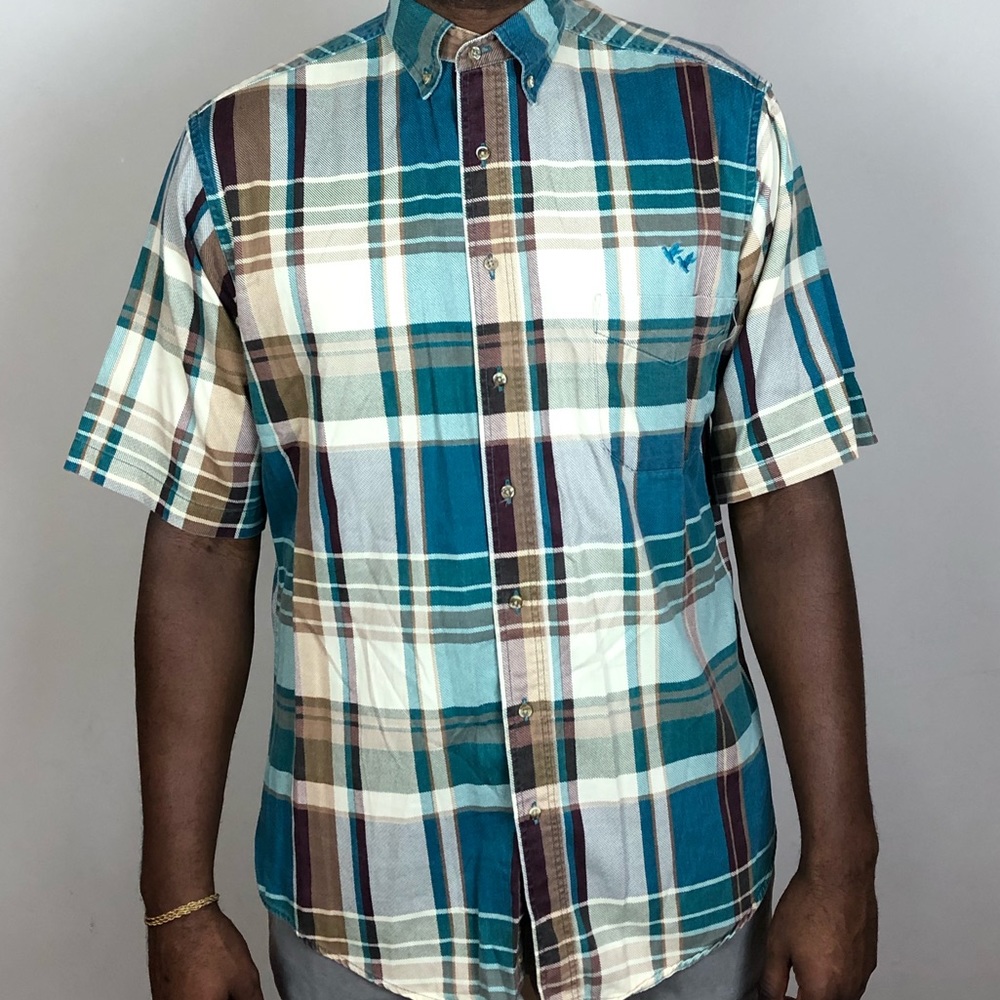 Blue Plaid Button Up Shirt